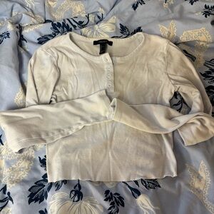 Pale blue long sleeve cropped henley